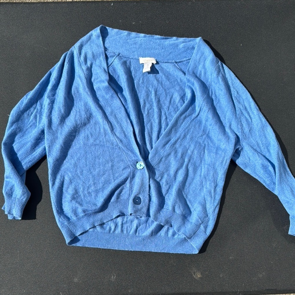 Chico’s Blue Women's Sweater shrug‎ cropped